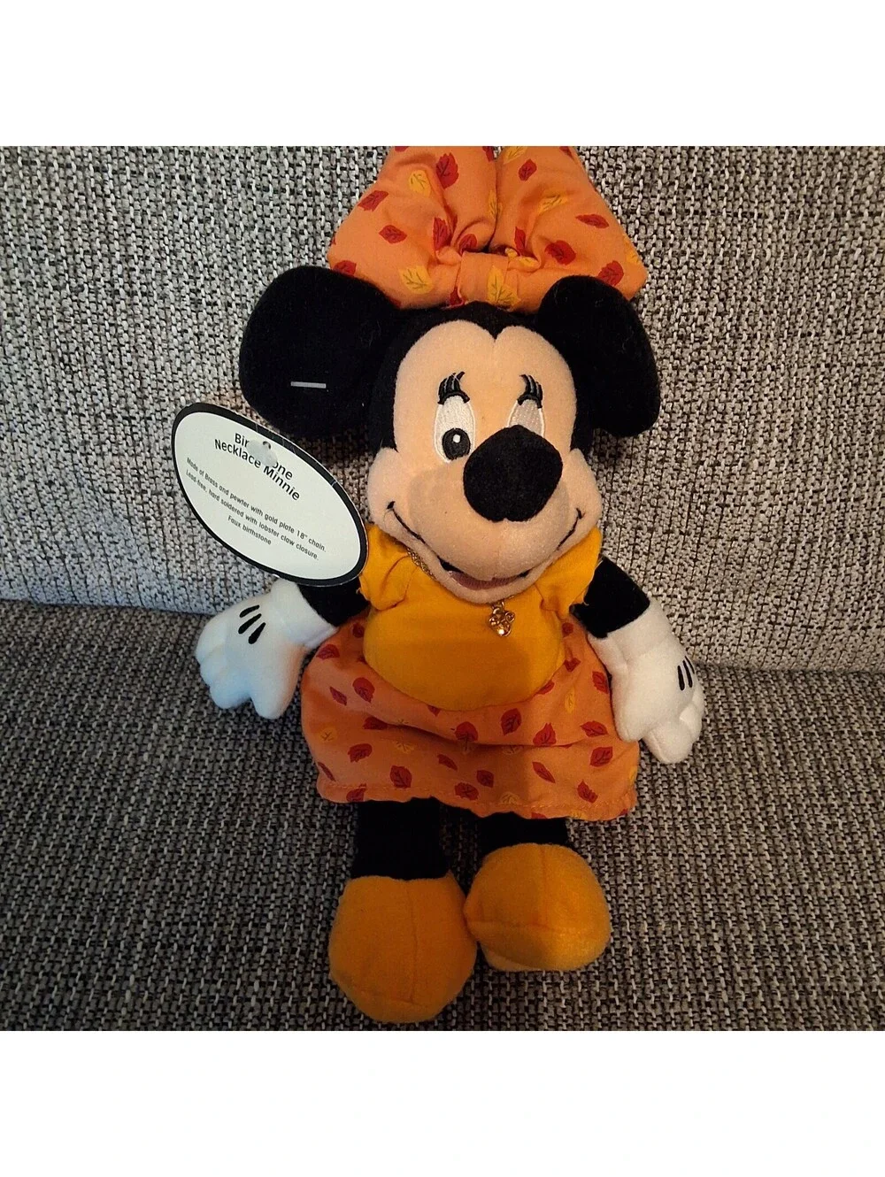 Disney Minnie Mouse Plush Doll with Birthstone Necklace